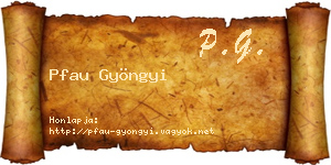 Pfau Gyöngyi névjegykártya